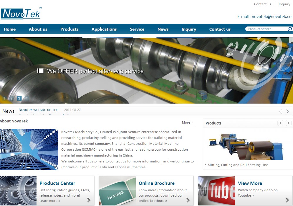 iBlueTrade蓝色机械外贸企业英文网站模板