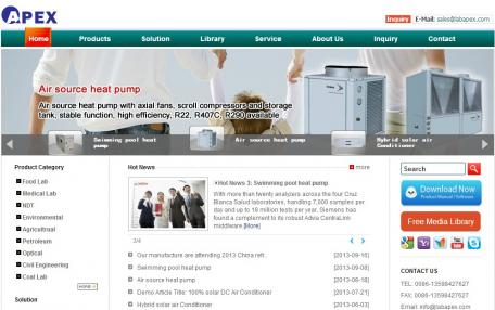 Apex外贸公司英文网站Phpcms企业网站定制